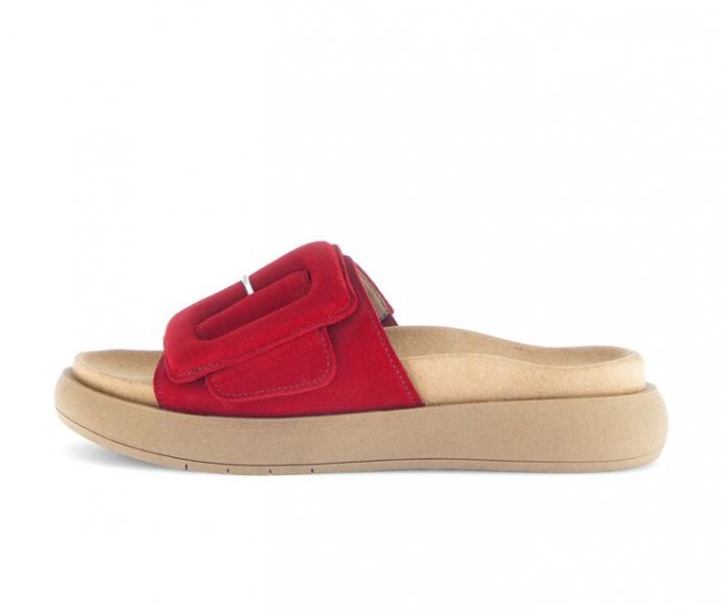 Gabor Damen Pantolette Rot - Rauleder