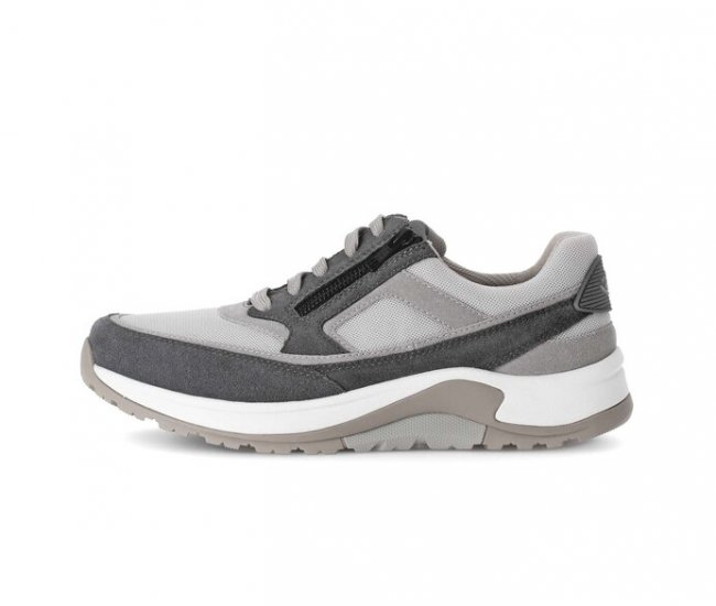 Gabor Herren Rollingsoft Sneaker Low Grau - Materialmix Leder/Textil