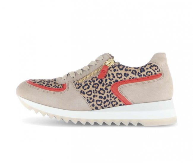 Gabor Damen Sneaker Low Beige - Materialmix Leder