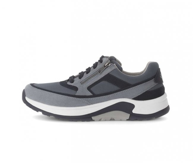 Gabor Herren Rollingsoft Sneaker Low Blau - Materialmix Leder/Textil
