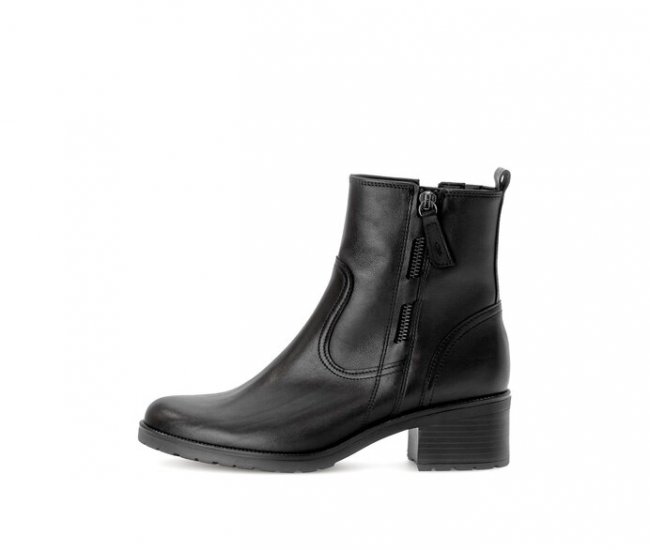 Gabor Damen Elegante Stiefelette Schwarz - Glattleder