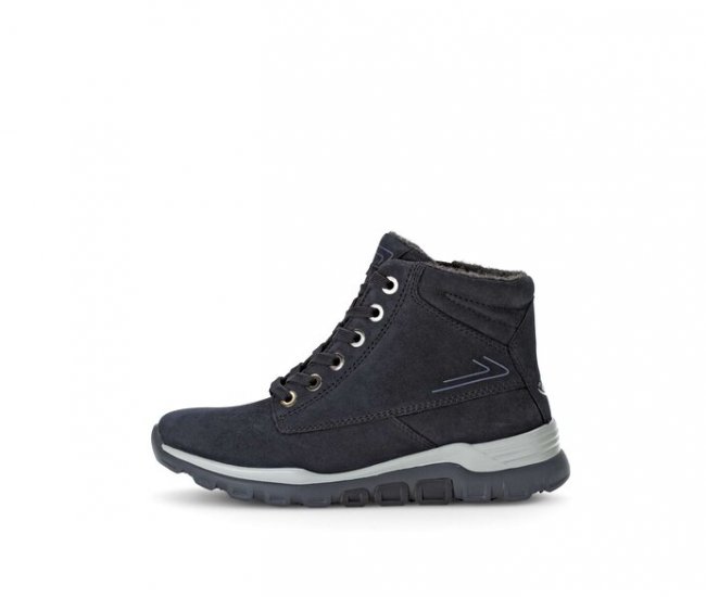Gabor Damen Sportliche Stiefelette Blau - Rauleder