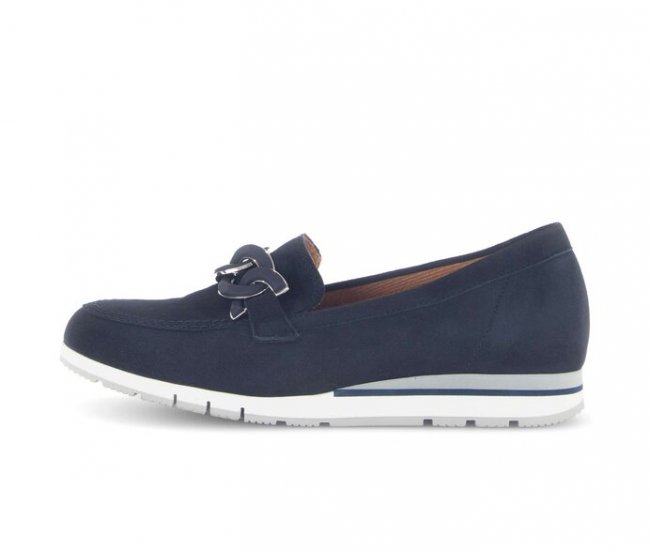 Gabor Damen Slipper Blau - Rauleder