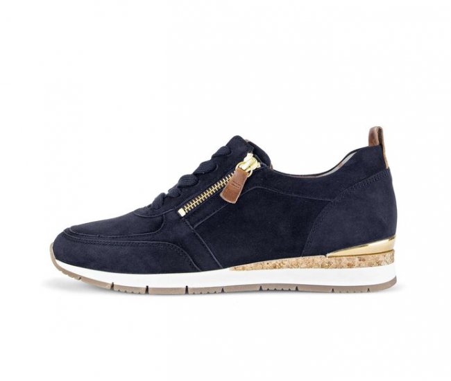 Gabor Damen Sneaker Low Blau - Rauleder