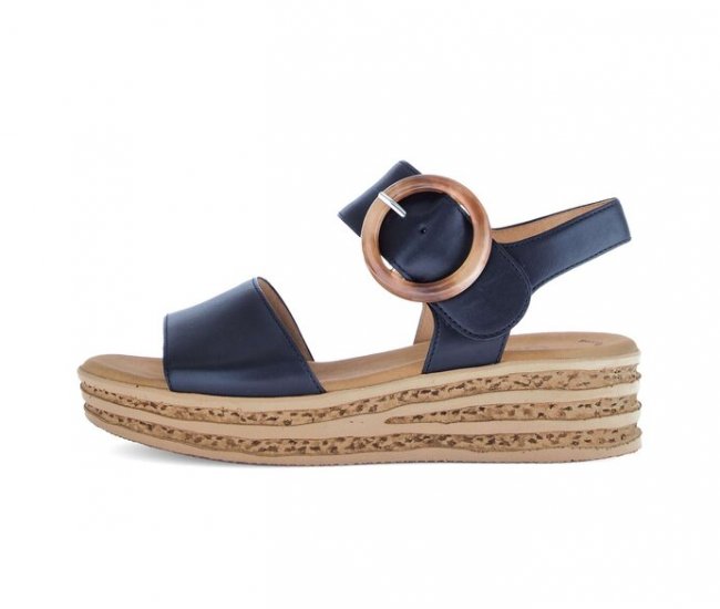 Gabor Damen Plateau Sandale Blau - Glattleder