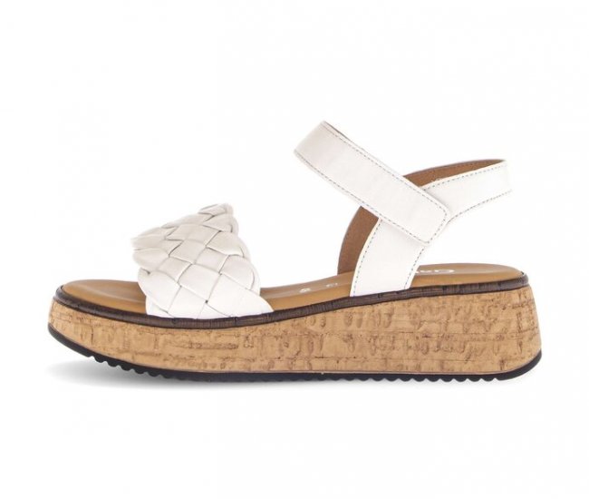 Gabor Damen Plateau Sandale Creme - Glattleder