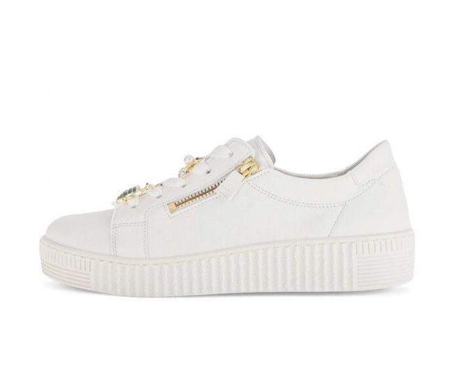 Gabor Damen Sneaker Low Creme - Glattleder