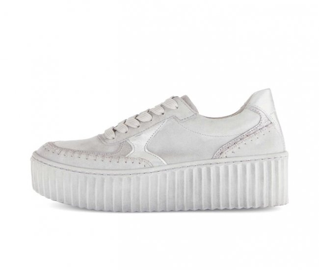 Gabor Damen Sneaker Low Grau - Materialmix Leder