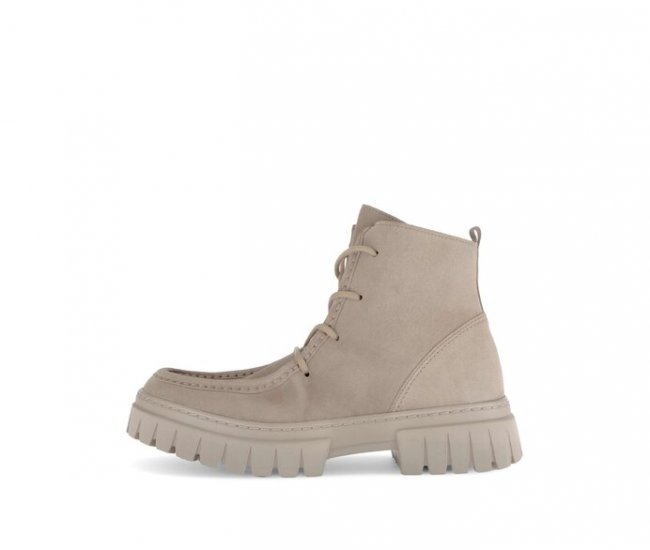 Gabor Damen Schnürstiefelette Beige - Rauleder