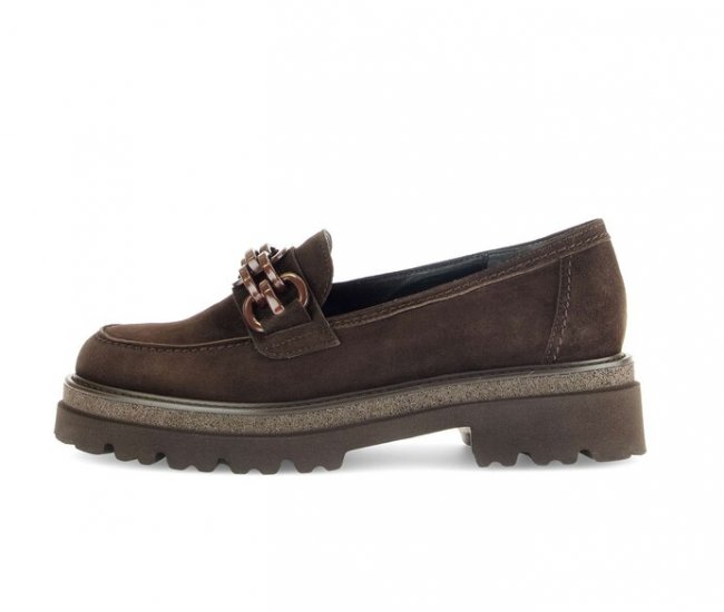 Gabor Damen Loafer Braun - Rauleder