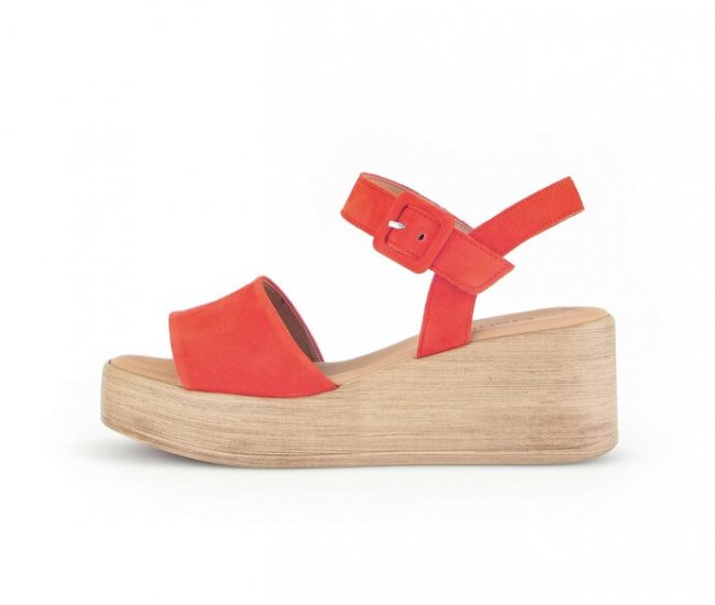 Gabor Damen Plateau Sandale Orange - Rauleder