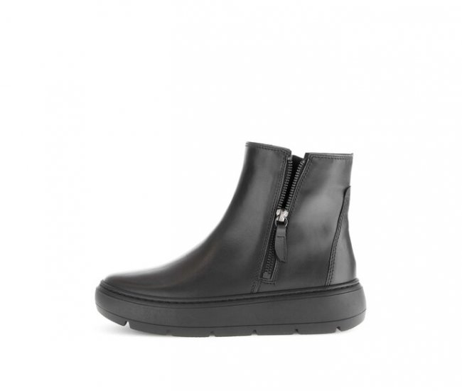 Gabor Damen Sportliche Stiefelette Schwarz - Glattleder