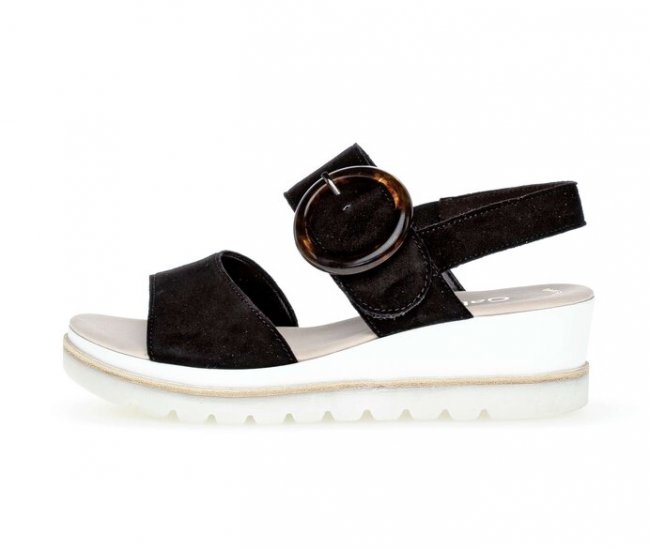 Gabor Damen Plateau Sandale Schwarz - Rauleder