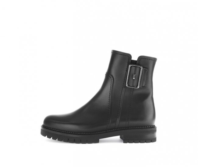 Gabor Damen Sportliche Stiefelette Schwarz - Glattleder