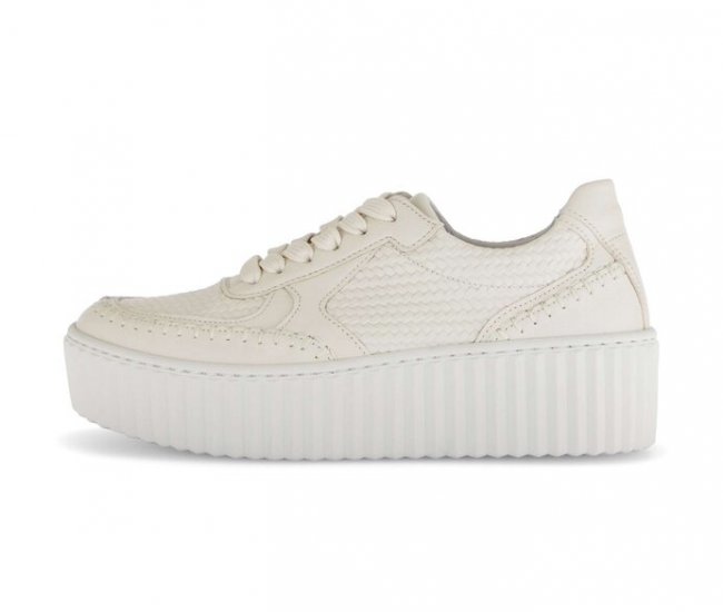 Gabor Damen Sneaker Low Beige - Materialmix Leder