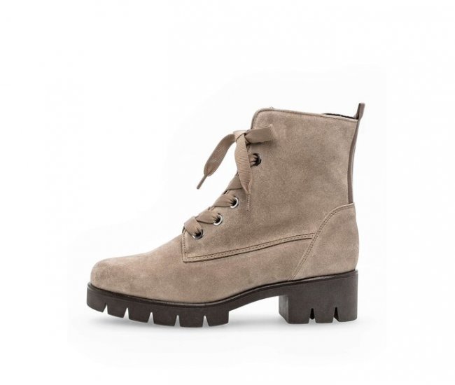 Gabor Damen Schnürstiefelette Beige - Rauleder