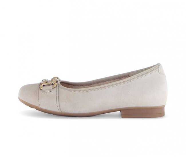 Gabor Damen Eleganter Ballerina Beige - Rauleder