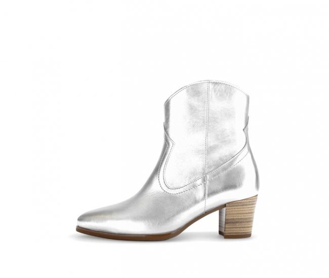 Gabor Damen Cowboy Boots Silber - Effektleder