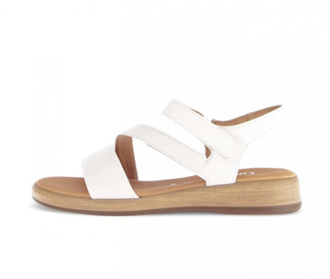 Gabor Damen Riemchensandale Creme - Glattleder
