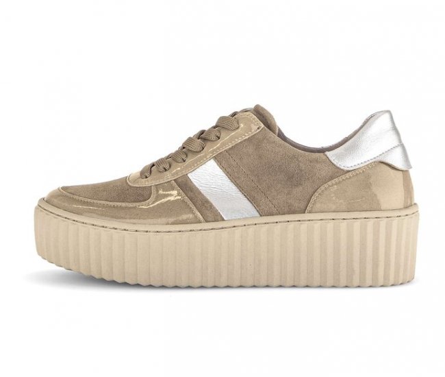 Gabor Damen Sneaker Low Braun - Materialmix Leder