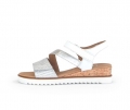 Gabor Damen Keilsandalette Weiß - Materialmix Leder