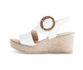 Gabor Damen Keilsandalette Creme - Glattleder