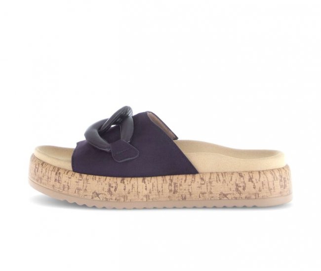 Gabor Damen Pantolette Blau - Rauleder