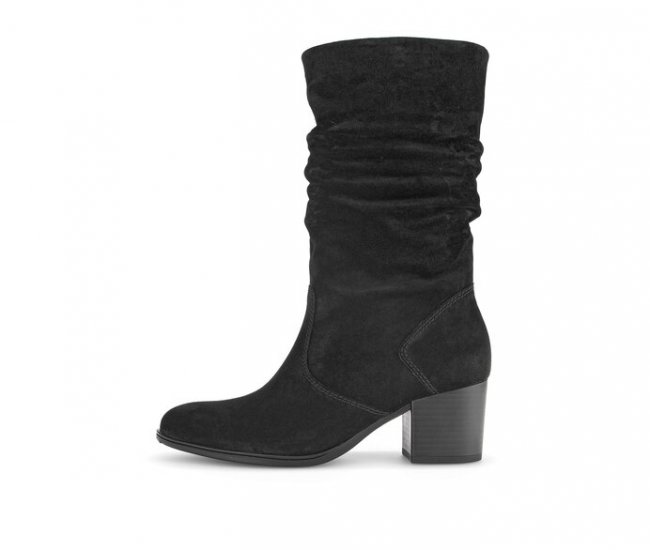 Gabor Damen Elegante Stiefelette Schwarz - Rauleder