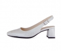 Gabor Damen Slingpumps Silber - Effektleder