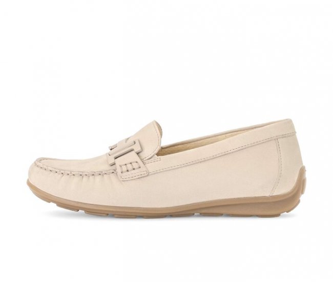 Gabor Damen Mokassin Beige - Rauleder