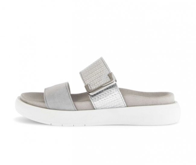 Gabor Damen Pantolette Grau - Materialmix Leder