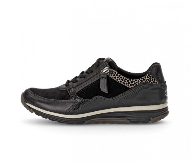 Gabor Damen Sneaker Low Schwarz - Materialmix Leder/Lederimitat