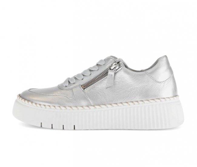 Gabor Damen Sneaker Low Silber - Effektleder
