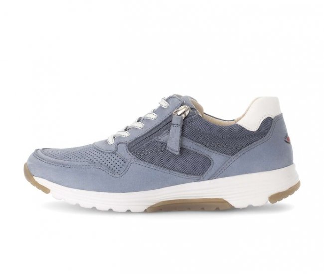 Gabor Damen Sneaker Low Blau - Materialmix Leder/Lederimitat