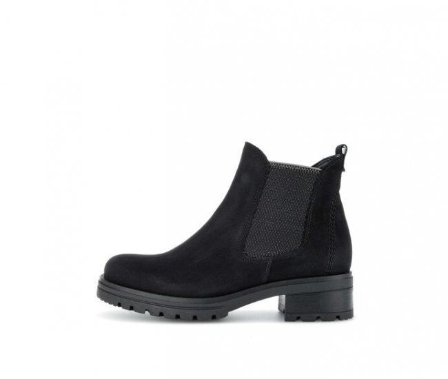 Gabor Damen Chelsea Boot Schwarz - Rauleder
