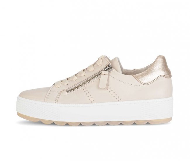 Gabor Damen Sneaker Low Beige - Glattleder