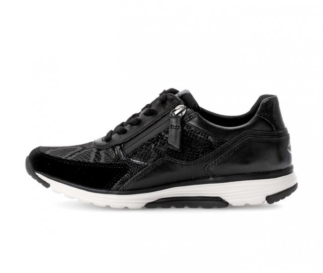 Gabor Damen Sneaker Low Schwarz - Materialmix Leder/Lederimitat