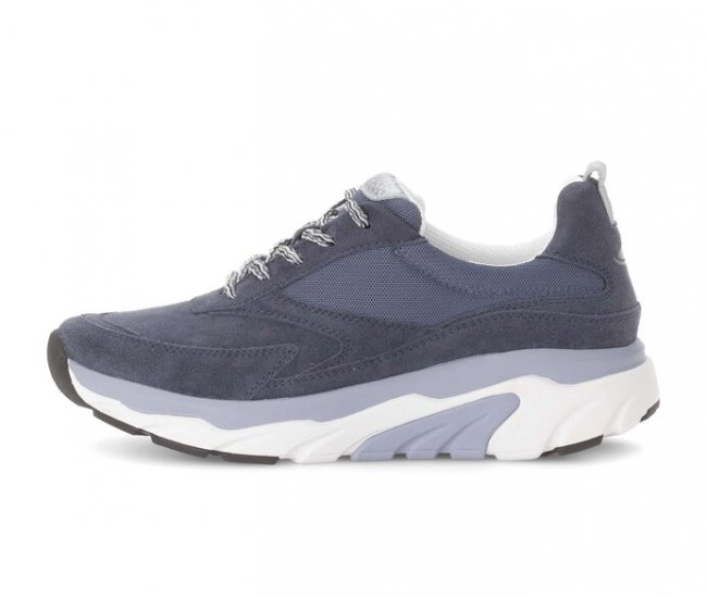 Gabor Damen Sneaker Low Blau - Materialmix Leder/Lederimitat
