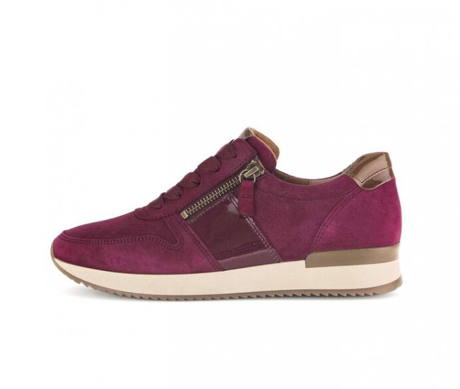 Gabor Damen Sneaker Low Lila - Materialmix Leder