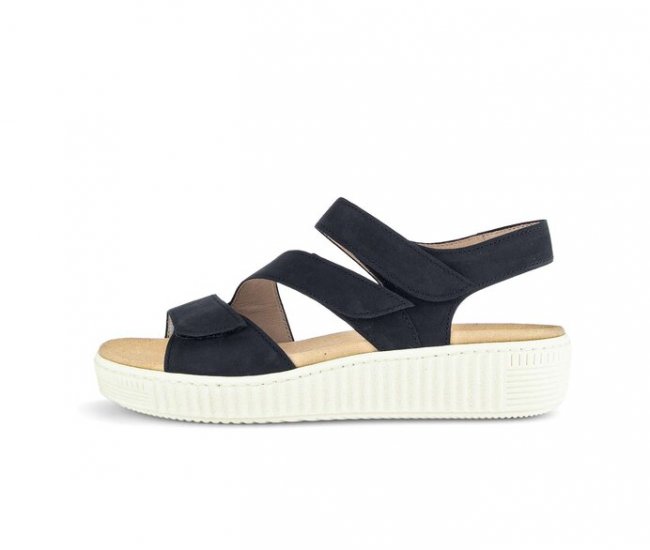 Gabor Damen Plateau Sandale Blau - Rauleder