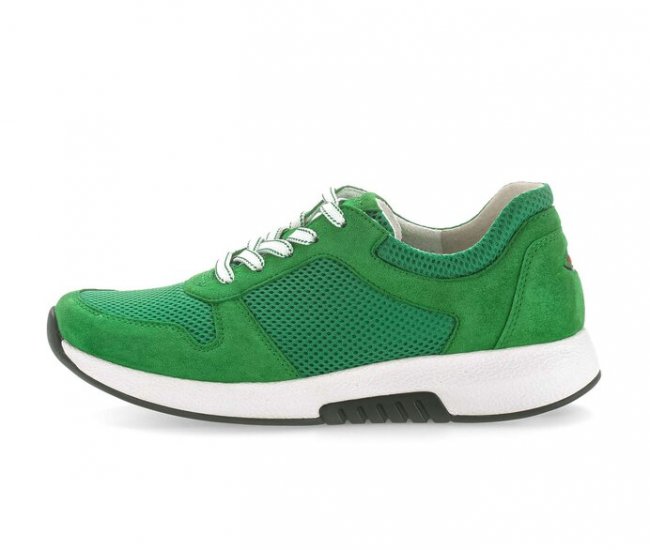 Gabor Damen Sneaker Low Grün - Materialmix Leder