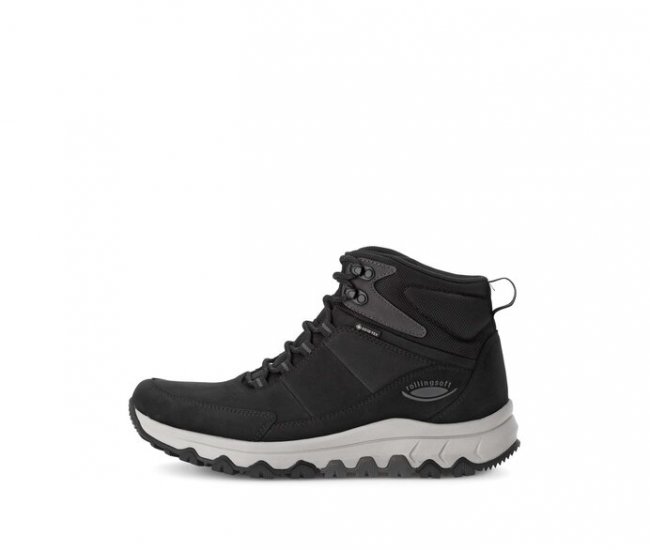 Gabor Herren Rollingsoft Boot Schwarz - Materialmix Leder/Textil