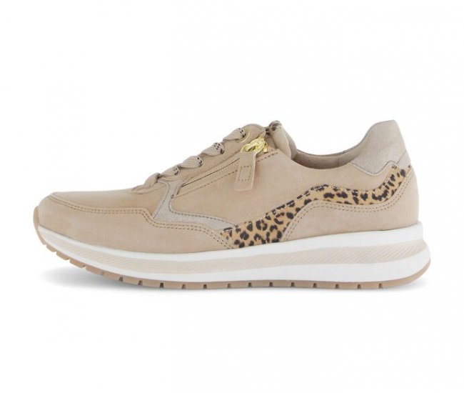 Gabor Damen Sneaker Low Beige - Materialmix Leder