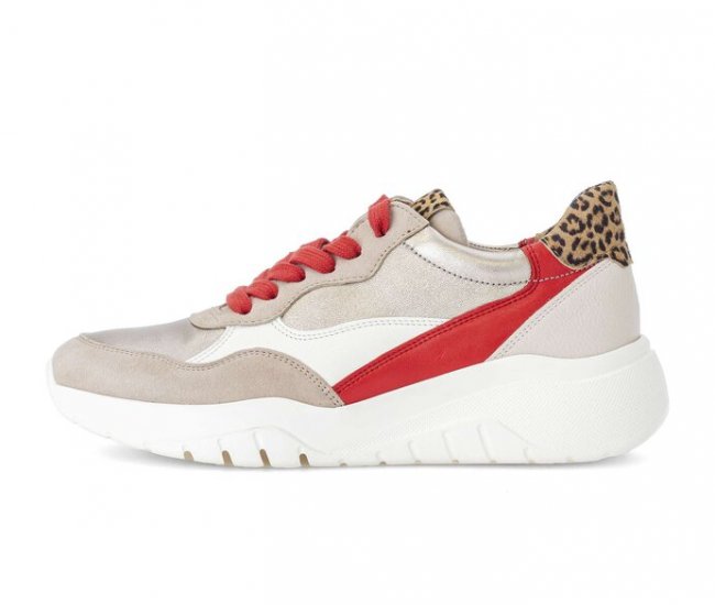 Gabor Damen Sneaker Low Beige - Materialmix Leder