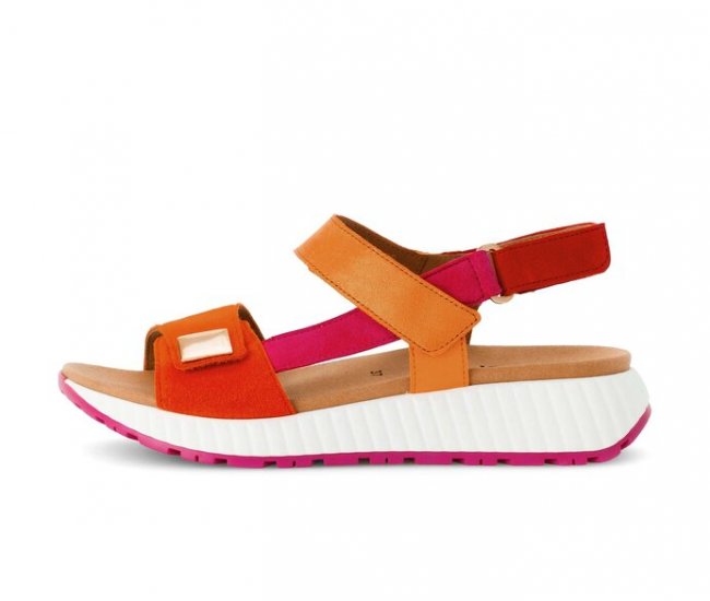 Gabor Damen Riemchensandale Multicolour - Materialmix Leder