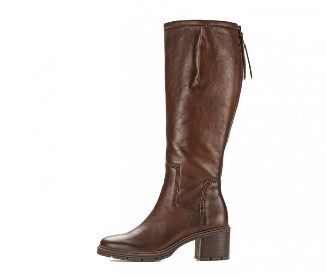 Gabor Damen Sportlicher Stiefel Braun - Glattleder