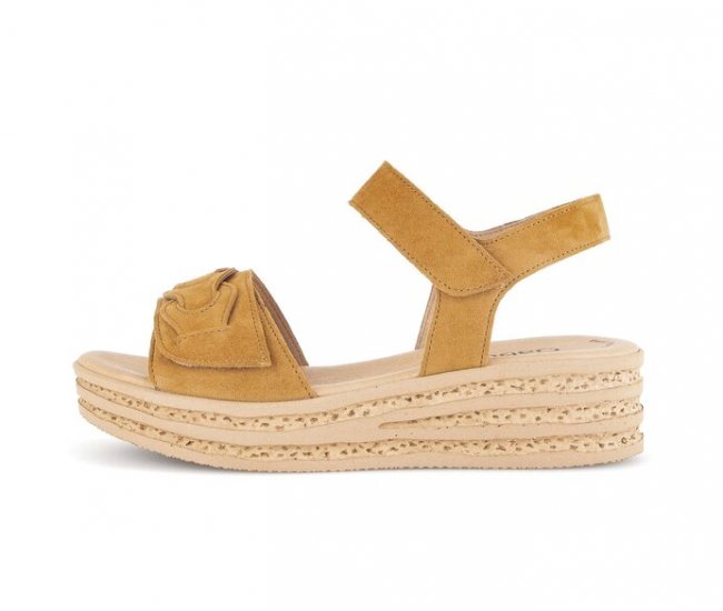 Gabor Damen Plateau Sandale Braun - Rauleder