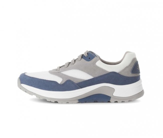 Gabor Herren Rollingsoft Sneaker Low Blau - Materialmix Leder/Textil