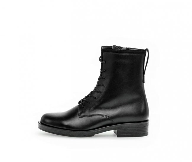 Gabor Damen Schnürstiefelette Schwarz - Materialmix Leder