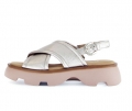Gabor Damen Riemchensandale Gold - Effektleder